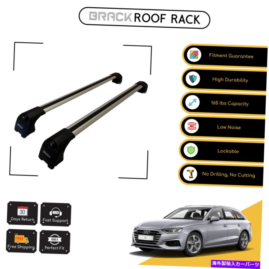 ルーフキャリア ブラックルーフラック荷物キャリアアウディA4 B9 Avant 2015用クロスバー - シルバーアップ BRACK Roof Rack Luggage Carrier Cross Bars For Audi A4 B9 Avant 2015 - Up Silver【並行輸入品】
