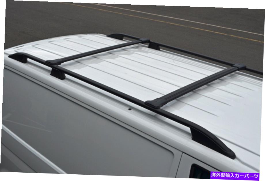 ルーフキャリア ルーフバー用のブラッククロスバーレールセットフォルクスワーゲンT5トランスポーター03-15 Black Cross Bar Rail Set For Roof Bars To Fit Volkswagen T5 Transporter 03-15【並行輸入品】