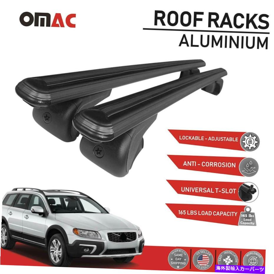 ルーフキャリア ルーフラッククロスバー荷物キャリアブラックボルボXC70 2008-2010 Roof Rack Cross Bars Luggage Carrier Black for Volvo XC70 2008-2010【並行輸入品】