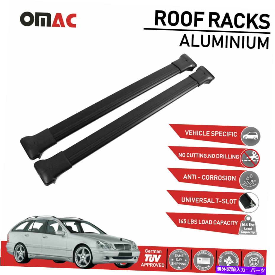 ルーフキャリア メルセデスCクラスS203 2002-2005用ルーフラッククロスバー荷物キャリアブラック Roof Rack Cross Bars Luggage Carrier Black for Mercedes C Class S203 2002-2005【並行輸入品】 50,556円