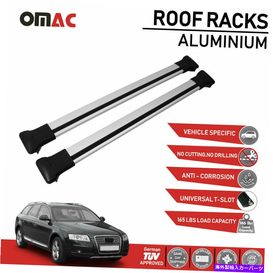 ルーフキャリア クロスバールーフラック荷物キャリアアウディA6オールロードQuattro 2006-2011用シルバー Cross Bar Roof Rack Luggage Carrier Silver For Audi A6 Allroad Quattro 2006-2011【並行輸入品】