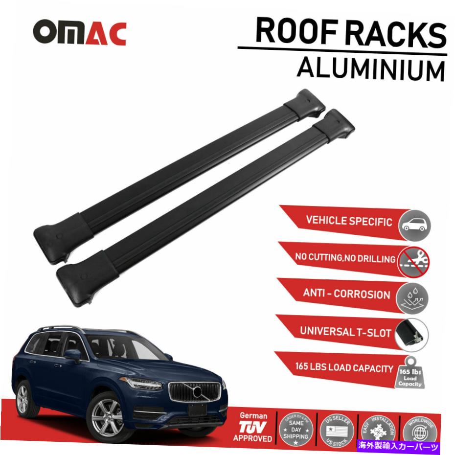 ルーフキャリア ルーフラッククロスバー荷物キャリアブラックボルボXC90 2016-2022 Roof Rack Cross Bars Luggage Carrier Black for Volvo XC90 2016-2022【並行輸入品】