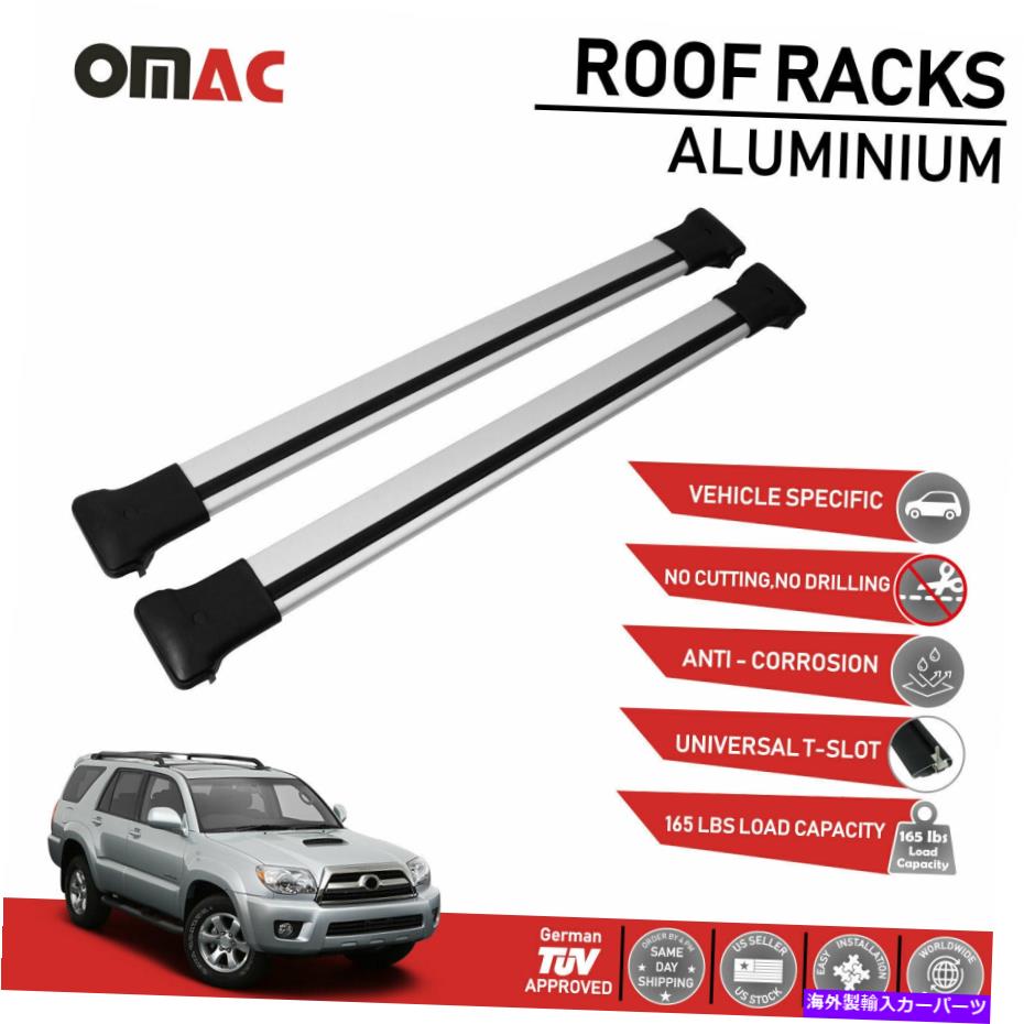 ルーフキャリア ルーフラッククロスバー荷物キャリアシルバーセットトヨタ4runner 2006-2009 Roof Rack Cross Bars Luggage Carrier Silver Set for Toyota 4Runner 2006-2009【並行輸入品】