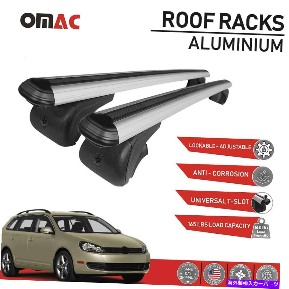 ルーフキャリア ルーフラッククロスバーVWジェッタスポーツワーゲンのための荷物キャリアシルバー2009-2014 Roof Rack Cross Bars Luggage Carrier Silver for VW Jetta SportWagen 2009-2014【並行輸入品】