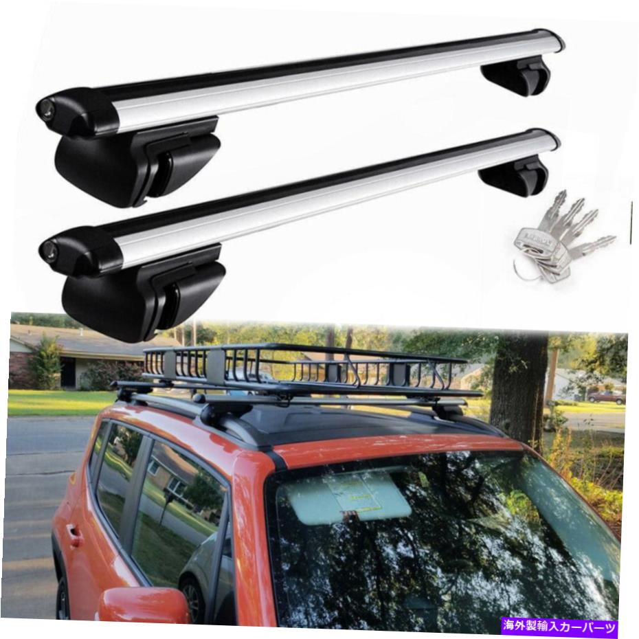 ルーフキャリア ルーフラッククロスバー荷物キャリアアルミニウムシルバージープレネゲード2015-2022 Roof Rack Cross Bars Luggage Carrier Aluminum Silver For Jeep Renegade 2015-2022【並行輸入品】