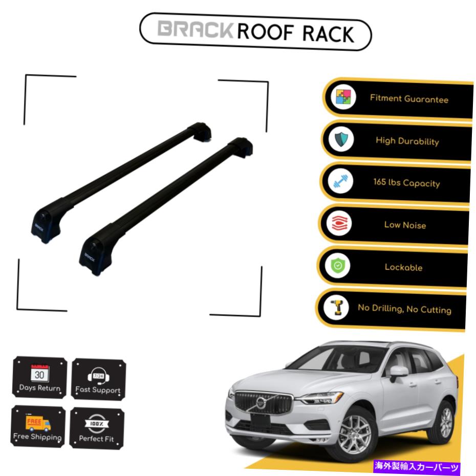 ルーフキャリア ボルボXC60 2018のブラックルーフラック荷物キャリアクロスバー - ブラックアップ BRACK Roof Rack Luggage Carrier Cross Bars For Volvo XC60 2018 - Up Black【並行輸入品】