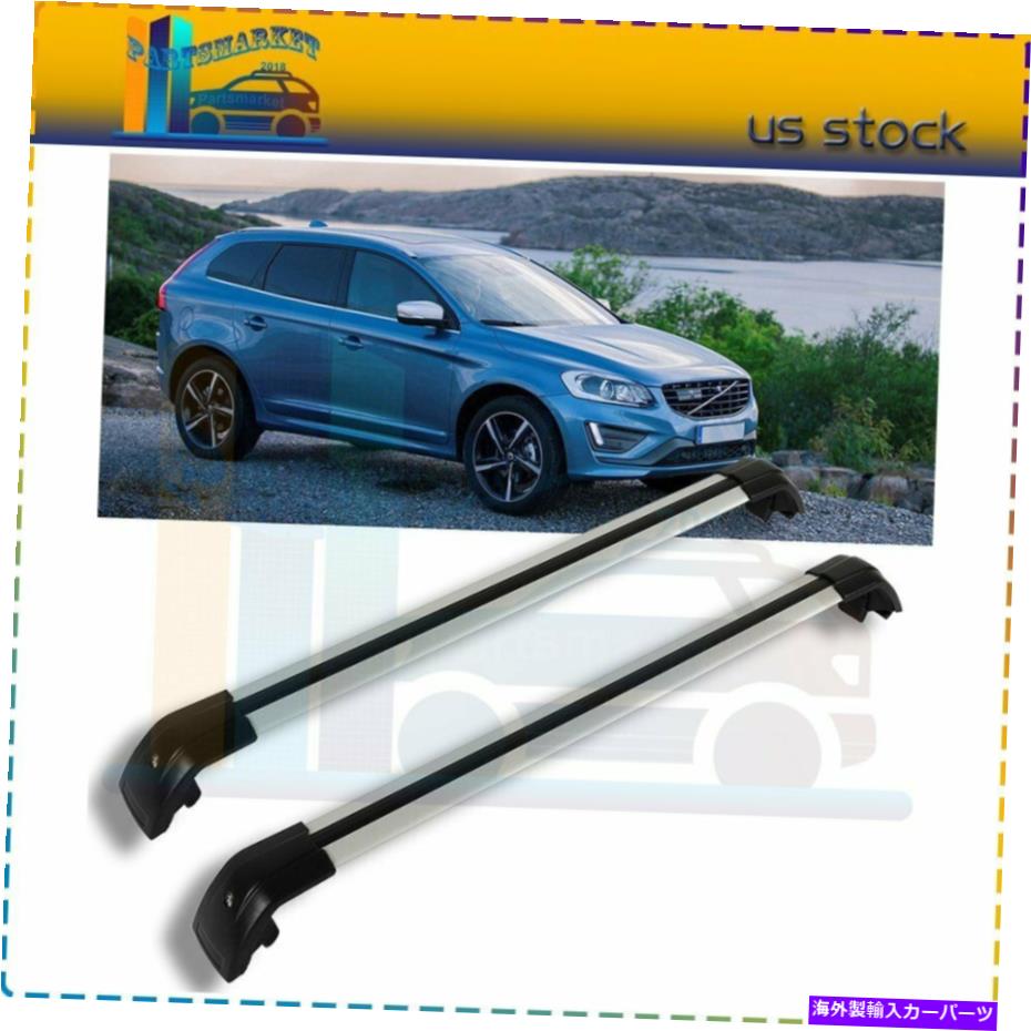 ルーフキャリア ボルボXC60のクロスバー2013-2018ブラックルーフラック荷物キャリアラダーレール Cross Bars For Volvo XC60 2013-2018 Black Roof Rack Luggage Carrier Ladder Rail【並行輸入品】