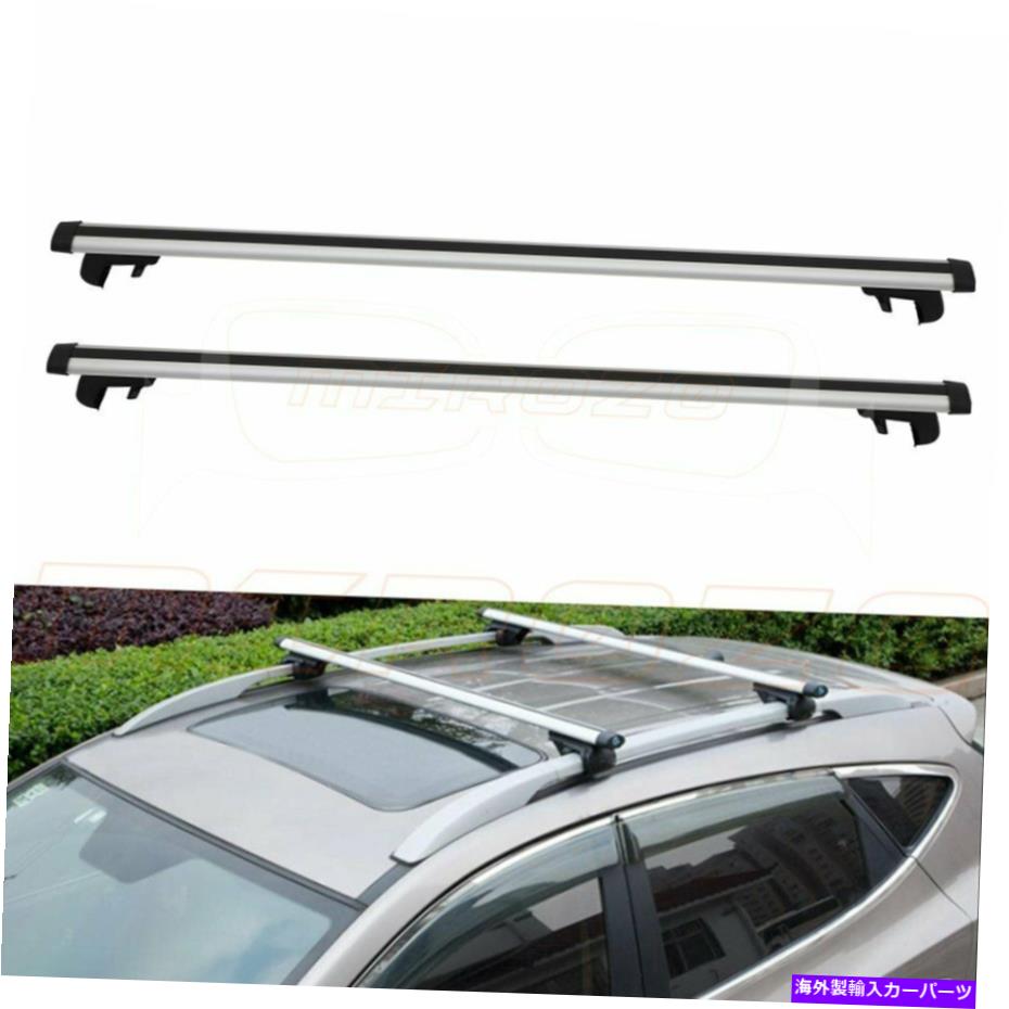 ルーフキャリア 53インチのユニバーサルSUV荷物貨物のトップバージュシルバー用ルーフラッククロスバー Roof Rack Cross Bar For 53\