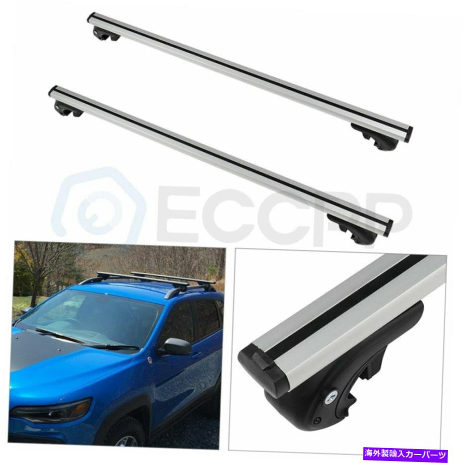ルーフキャリア 14-20のジープチェロキールーフラッククロスバー荷物付きロックアルミニウム For 14-20 Jeep Cherokee Roof Rack Cross Bars luggage w/ Anti-theft Lock Aluminum【並行輸入品】