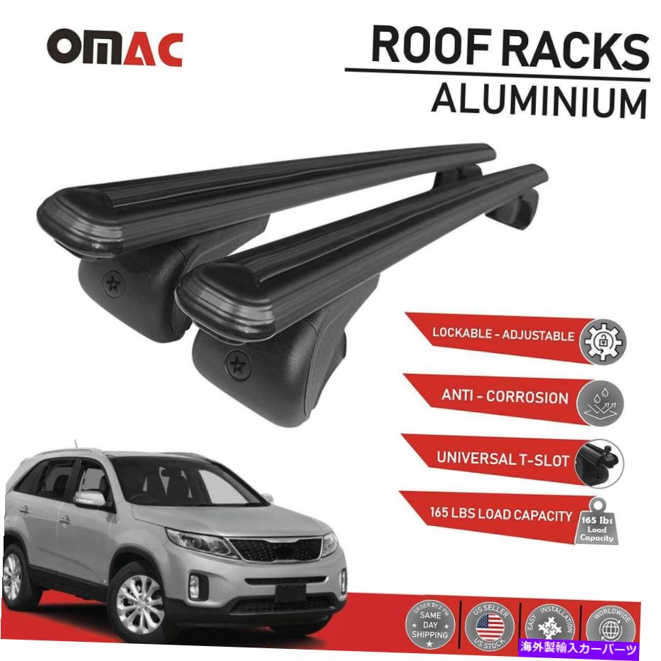ルーフキャリア ルーフラッククロスバー荷物キャリアブラックセットKia Sorento 2010-2014の2PCS Roof Rack Cross Bars Luggage Carrier Black Set 2Pcs for Kia Sorento 2010-2014【並行輸入品】