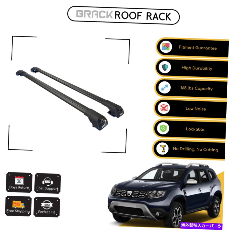 ルーフキャリア Dacia Duster 2014-2018 Black用ブラックルーフラック荷物キャリアクロスバー BRACK Roof Rack Luggage Carrier Cross Bars For Dacia Duster 2014 - 2018 Black【並行輸入品】