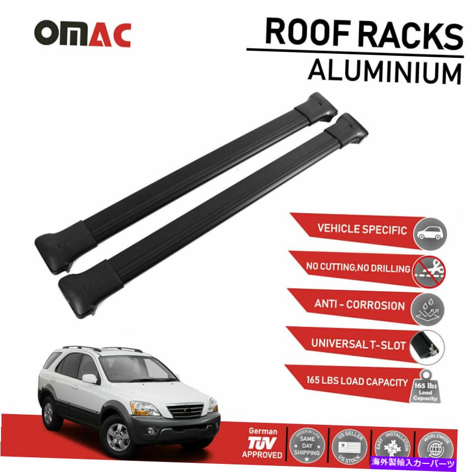 ルーフキャリア ルーフラッククロスバー荷物キャリアKIAソレント2002-2010用アルミニウムブラック Roof Rack Cross Bars Luggage Carrier Aluminum Black for Kia Sorento 2002-2010【並行輸入品】
