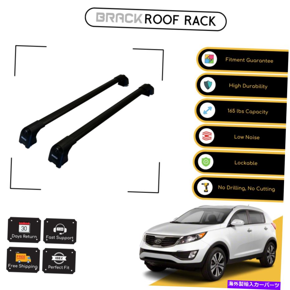 ルーフキャリア Kia Sportageのブラックルーフラック荷物キャリア（MK III）2010- 2016 Black BRACK Roof Rack Luggage Carrier For Kia Sportage (MK III) 2010 - 2016 Black【並行輸入品】