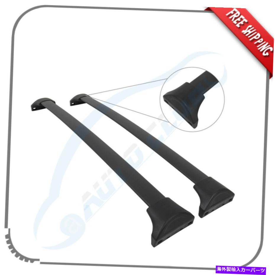 ルーフキャリア Acura MDX 2014 -2018ルーフラッククロスバーブラックペアレールアルミニウムバー Fits Acura MDX 2014 -2018 Roof Rack Cross Bars Black Pair Rails Aluminum Bar【並行輸入品】