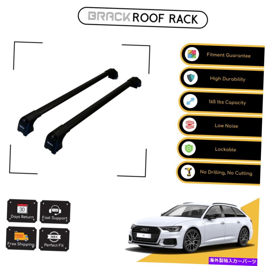 ルーフキャリア アウディA6 C7 Avant 2012のブラックルーフラック荷物荷物キャリアクロスバー - ブラックアップ BRACK Roof Rack Luggage Carrier Cross Bars For Audi A6 C7 Avant 2012 - Up Black【並行輸入品】