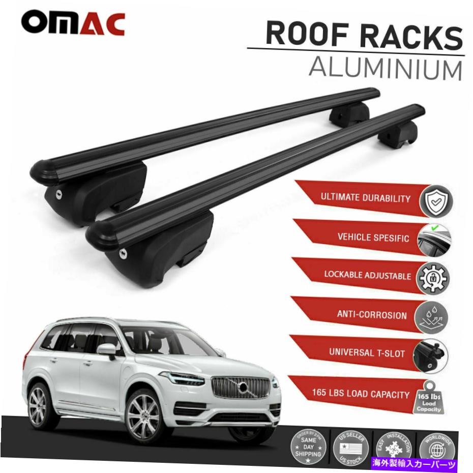 ルーフキャリア 黒いルーフレールラッククロスバーAlu。荷物キャリアはボルボXC90 2016-2022に適合します Black Roof Rail Rack Cross Bars Alu. Luggage Carrier Fits Volvo XC90 2016-2022【並行輸入品】 52,668円