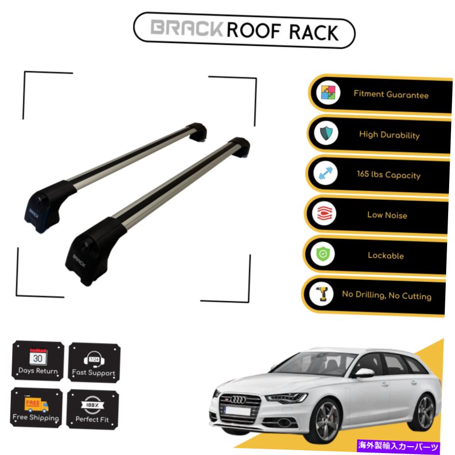 ルーフキャリア ブラックルーフラック荷物キャリアアウディA6 C6 AVANT 06-11シルバー用クロスバー BRACK Roof Rack Luggage Carrier Cross Bars For Audi A6 C6 Avant 06 - 11 Silver【並行輸入品】