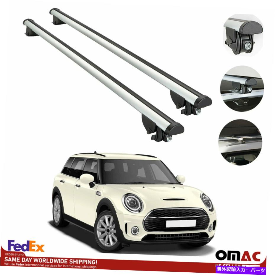 ルーフキャリア ミニクラブマンクーパーのためのルーフラッククロスバー荷物キャリアシルバー2015-2022 Roof Rack Cross Bars Luggage Carrier Silver for Mini Clubman Cooper 2015-2022【並行輸入品】