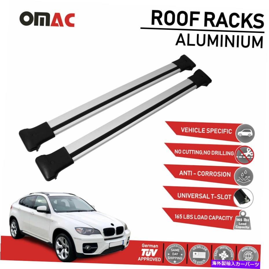 ルーフキャリア ルーフラッククロスバー荷物キャリアシルバーフィットBMW X6 2009-2014 Roof Rack Cross Bars Luggage Carrier Silver Fits BMW X6 2009-2014【並行輸入品】