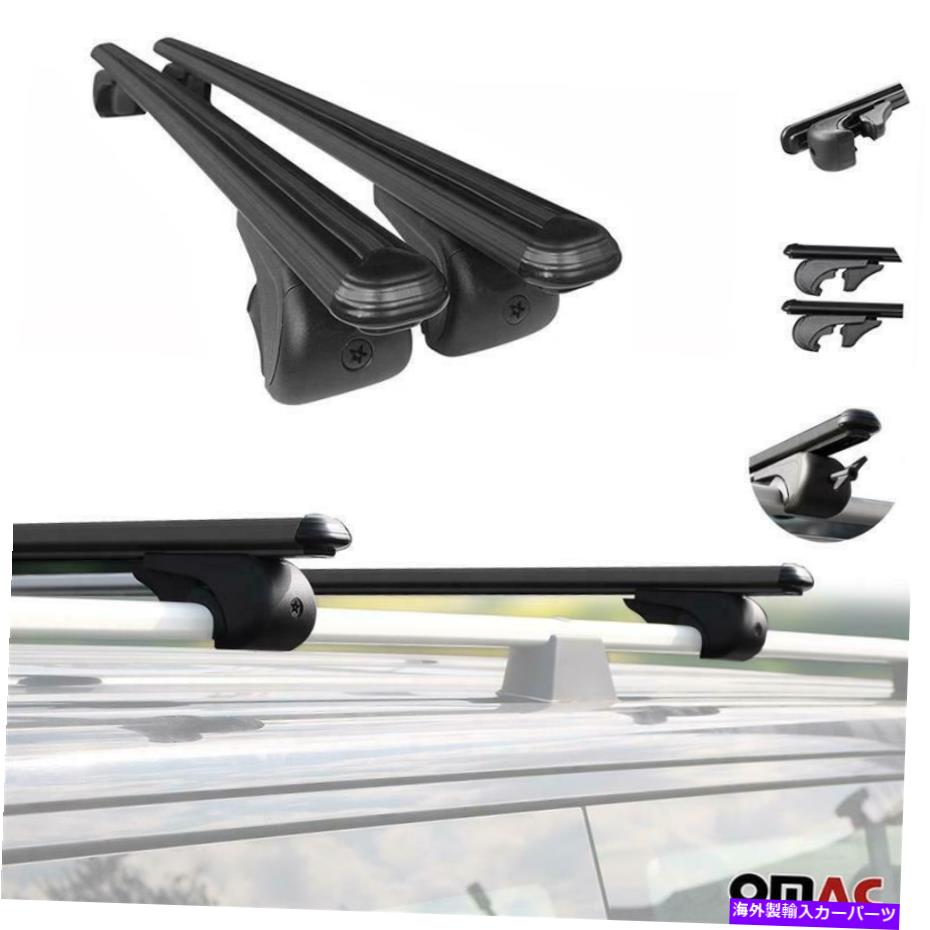 ルーフキャリア ルーフラッククロスバー荷物キャリアロック可能な黒いセット Roof Rack Cross Bars Luggage Carrier Lockable Black Set【並行輸入品】