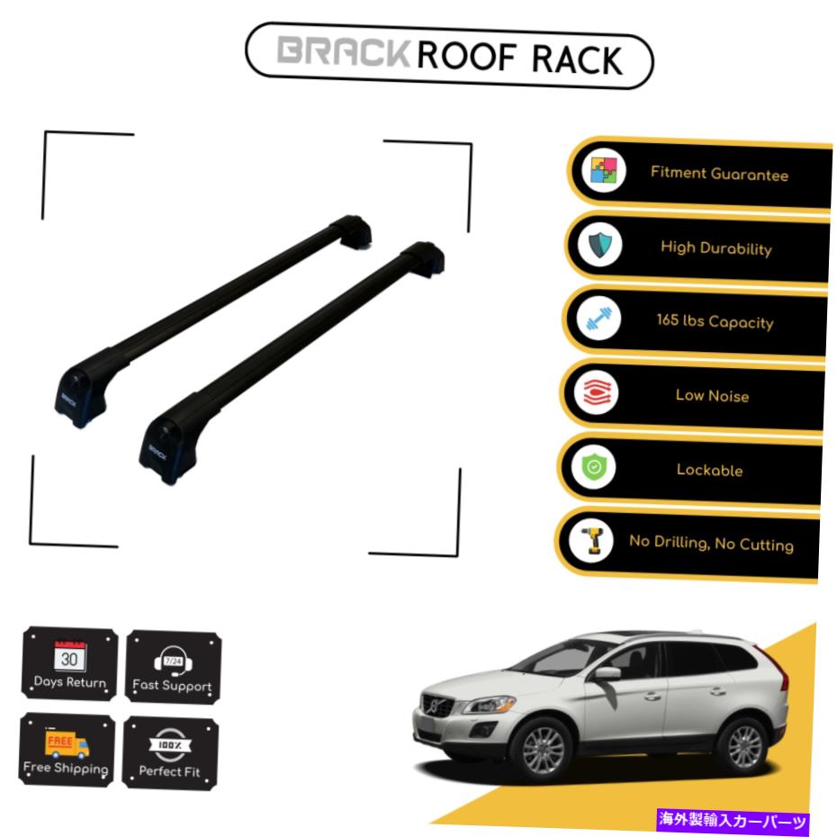 ルーフキャリア ボルボXC60 2008-2017ブラック用ブラックルーフラック荷物キャリアクロスバー BRACK Roof Rack Luggage Carrier Cross Bars For Volvo XC60 2008 - 2017 Black【並行輸入品】