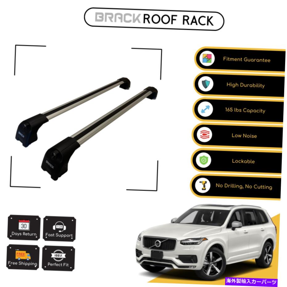 ルーフキャリア ボルボXC90 2015-2017シルバー用ブラックルーフラック荷物荷物キャリアクロスバー BRACK Roof Rack Luggage Carrier Cross Bars For Volvo XC90 2015 - 2017 Silver【並行輸入品】