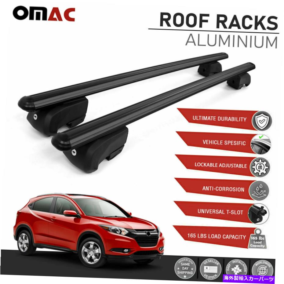 ルーフキャリア ホンダHR-V 2016-2022のための黒いルーフレールラッククロスバーアルミニウム荷物キャリア Black Roof Rail Rack Cross Bar Aluminum Luggage Carrier For Honda HR-V 2016-2022【並行輸入品】