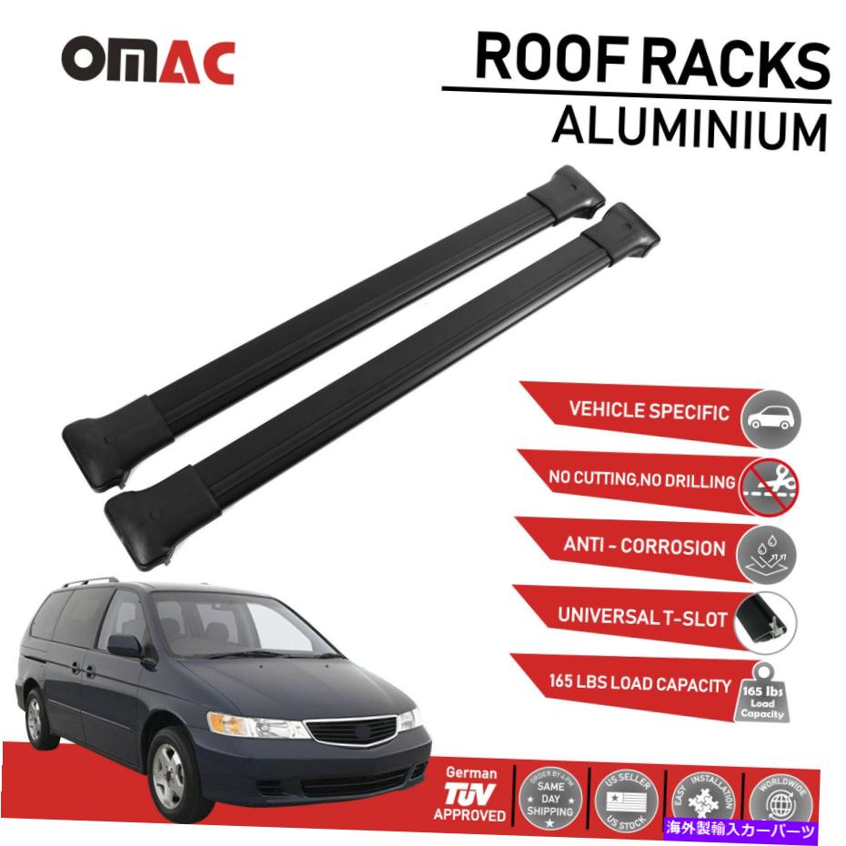 ルーフキャリア ルーフラッククロスバークロスレールAlu。ホンダ・オデッセイのブラックセット1999-2004 Roof Rack Cross Bars Cross Rails Alu. Black Set for Honda Odyssey 1999-2004【並行輸入品】
