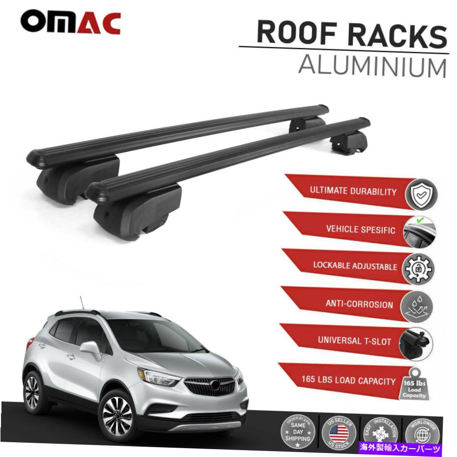 ルーフキャリア ビュイックエンコール2021-2022用の黒いルーフラッククロスバーアルミニウム荷物キャリア Black Roof Rack Cross Bars Aluminum Luggage Carrier for Buick Encore 2021-2022【並行輸入品】