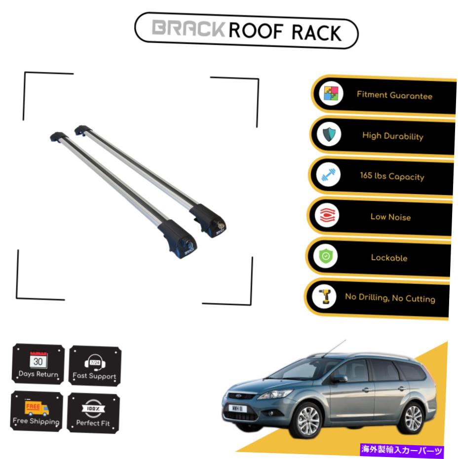 ルーフキャリア フォードフォーカスSW 2008-2011シルバー用ブラックルーフラック荷物荷物キャリアクロスバー BRACK Roof Rack Luggage Carrier Cross Bars For Ford Focus Sw 2008 - 2011 Silver【並行輸入品】