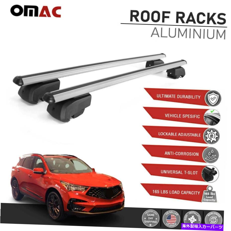 ルーフキャリア シルバールーフレールラックアル。 Acura RDX 2019-2022のクロスバー荷物キャリア Silver Roof Rail Rack Alu. Cross Bars Luggage Carrier For Acura RDX 2019-2022【並行輸入品】