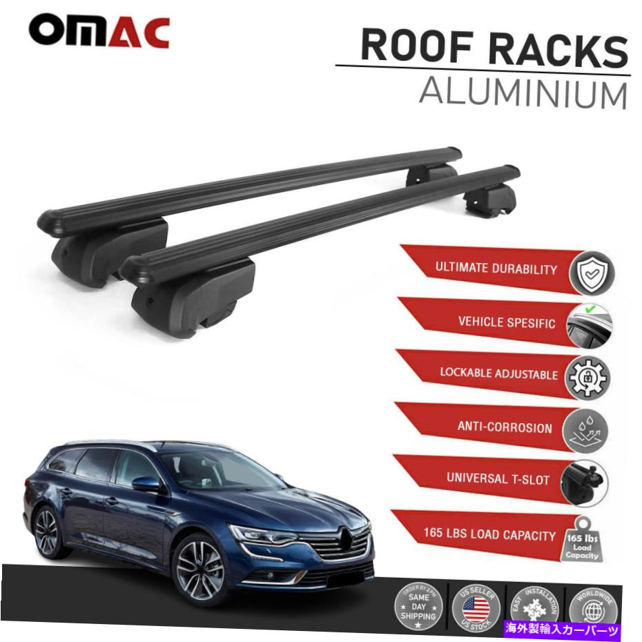 ルーフキャリア ルノータリスマングランドツール2016-2022クロスバーキャリアブラック用のルーフレールラック Roof Rail Rack For Renault Talisman Grandtour 2016-2022 Cross Bars Carrier Black【並行輸入品】