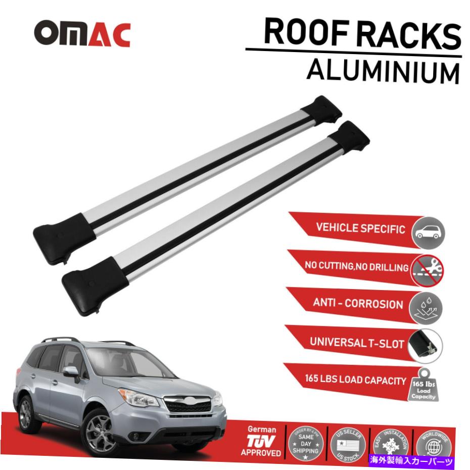 ルーフキャリア スバルフォレスターのルーフラッククロスバー2014-2018荷物キャリアシルバー2 PCS Roof Rack Cross Bars For Subaru Forester 2014-2018 Luggage Carrier Silver 2 Pcs【並行輸入品】