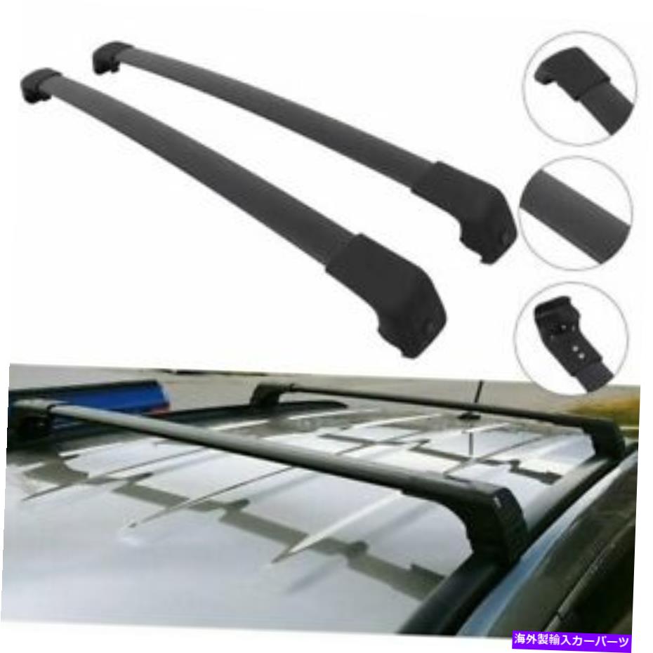 ルーフキャリア 2017-20 Kia Sportageルーフラックブラッククロスバー荷物のペアキャリアリアル Pair Carrier Rial For 2017-20 Kia Sportage Roof Rack Black Cross Bars Luggage【並行輸入品】