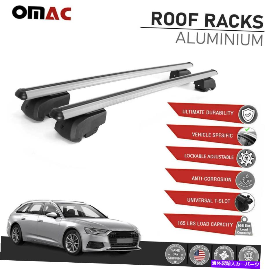 ルーフキャリア アウディA6 C8 2019-2021用のシルバールーフ鉄道ラックALUクロスバー荷物キャリア Silver Roof Rail Rack Alu Cross Bars Luggage Carrier For Audi A6 C8 2019-2021【並行輸入品】