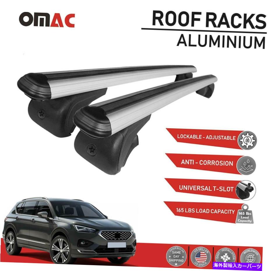 ルーフキャリア ルーフラッククロスバー荷物キャリアシルバーアルミニウムシートタラコ2019-2021 Roof Rack Cross Bars Luggage Carrier Silver Aluminum For Seat Tarraco 2019-2021【並行輸入品】
