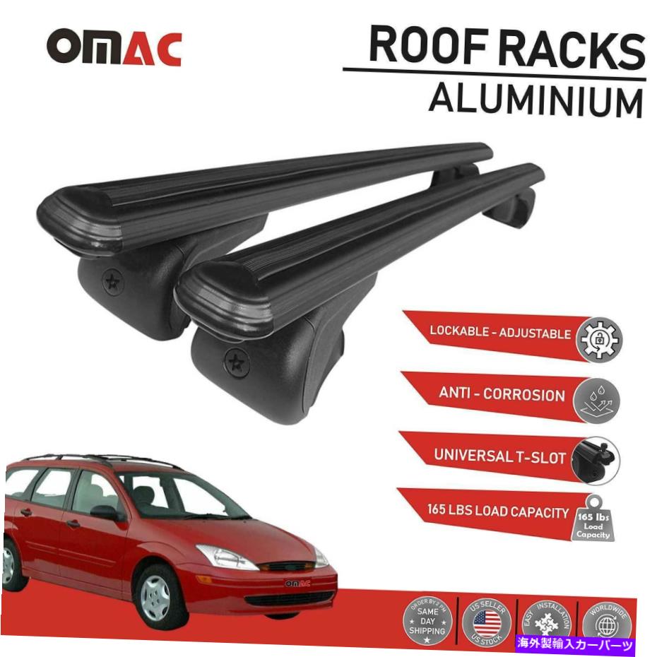 ルーフキャリア ルーフラッククロスバー荷物キャリアブラックフォードフォーカスエステート2000-2007 Roof Rack Cross Bars Luggage Carrier Black for Ford Focus Estate 2000-2007【並行輸入品】