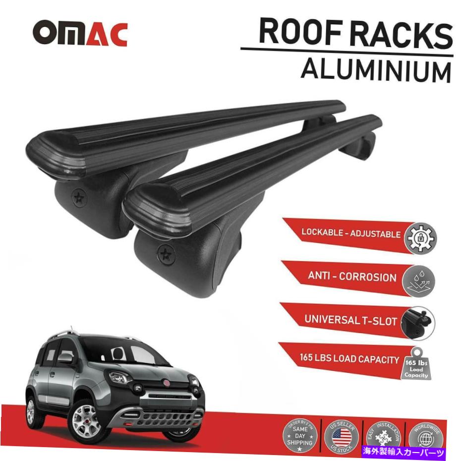 ルーフキャリア フィアットパンダクロス2015-2022ルーフラッククロスバー荷物キャリア2 PCに適合します。黒 Fits Fiat Panda Cross 2015-2022 Roof Rack Cross Bar Luggage Carrier 2 Pcs. Black【並行輸入品】