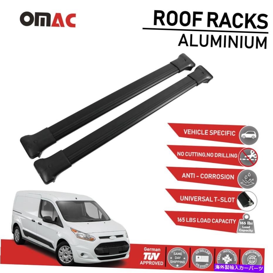 ルーフキャリア ルーフラッククロスバー荷物キャリアブラックフォードトランジットコネクト2014-2022 Roof Rack Cross Bars Luggage Carrier Black for Ford Transit Connect 2014-2022【並行輸入品】