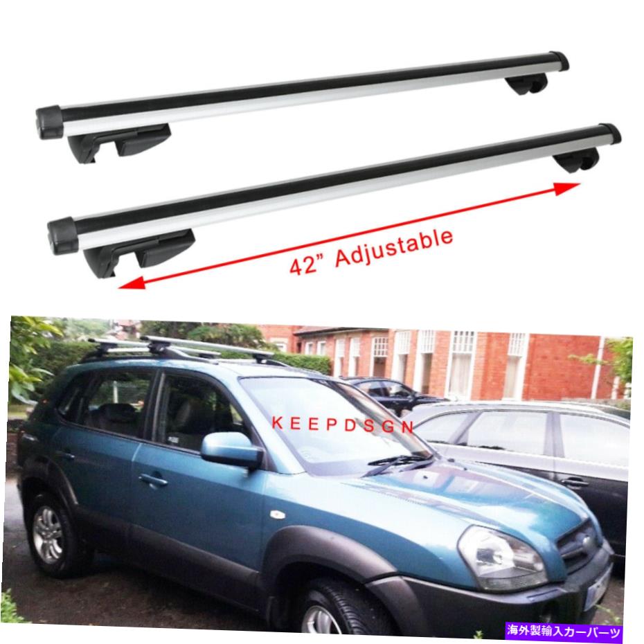 ルーフキャリア ヒュンダイツーソン05-15上昇したルーフレールクロスバー荷物カヤックバイクキャリア For Hyundai Tucson 05-15 Raised Roof Rail Cross Bars Luggage Kayak Bike Carrier【並行輸入品】