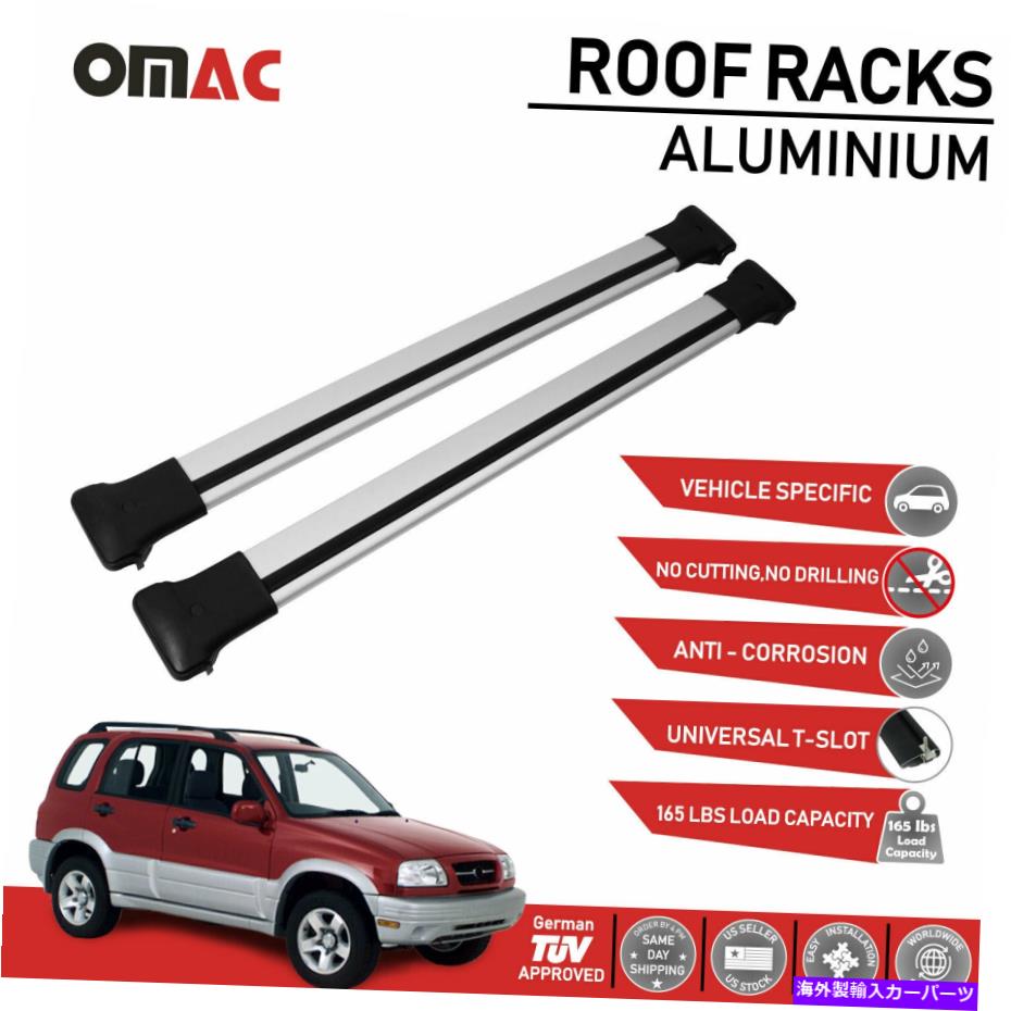 ルーフキャリア ルーフラッククロスバー荷物キャリアシルバーフィットスズキグランドヴィターラ2001-2005 Roof Rack Cross Bars Luggage Carrier Silver Fits Suzuki Grand Vitara 2001-2005【並行輸入品】