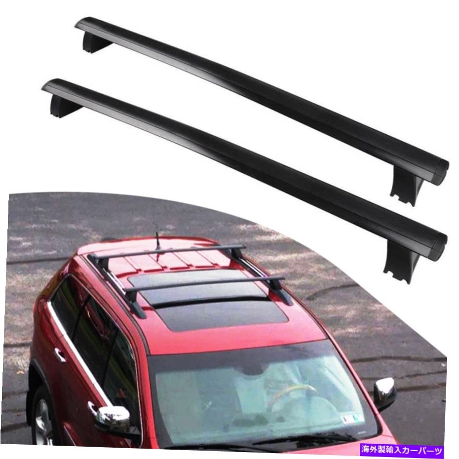 ルーフキャリア ジープグランドチェロキーのブラックルーフクロスバーW/溝付きサイドレール2011-2021 US Black Roof Cross Bars For Jeep Grand Cherokee w/ Grooved Side Rails 2011-2021 US【並行輸入品】