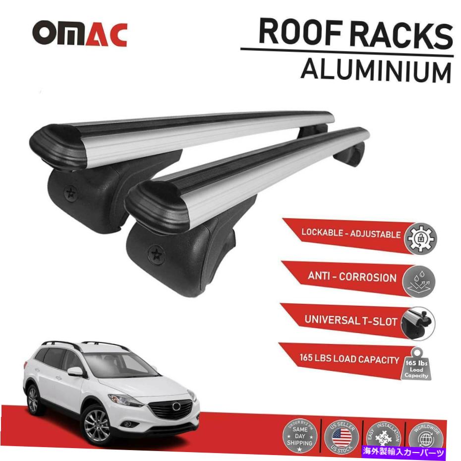 ルーフキャリア ルーフラッククロスバー荷物キャリアロック可能シルバーマツダCX-9 2008-2015 Roof Rack Cross Bars Luggage Carrier Lockable Silver for Mazda CX-9 2008-2015【並行輸入品】