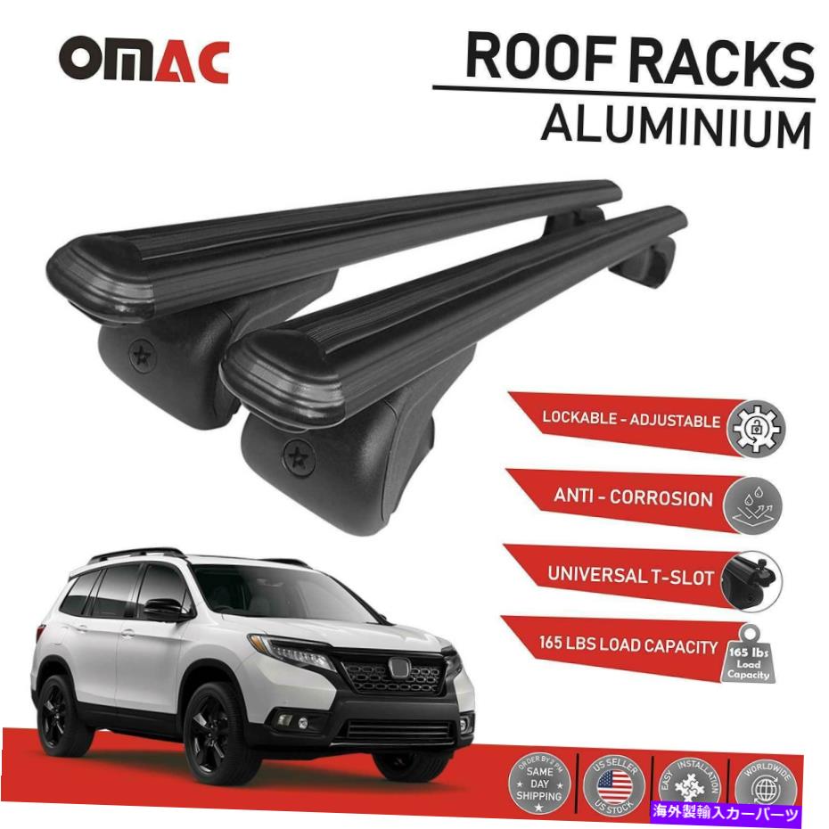 ルーフキャリア ホンダパスポート2019-2022のルーフラッククロスバー荷物キャリアブラックセット Roof Rack Cross Bars Luggage Carrier Black Set For Honda Passport 2019-2022【並行輸入品】