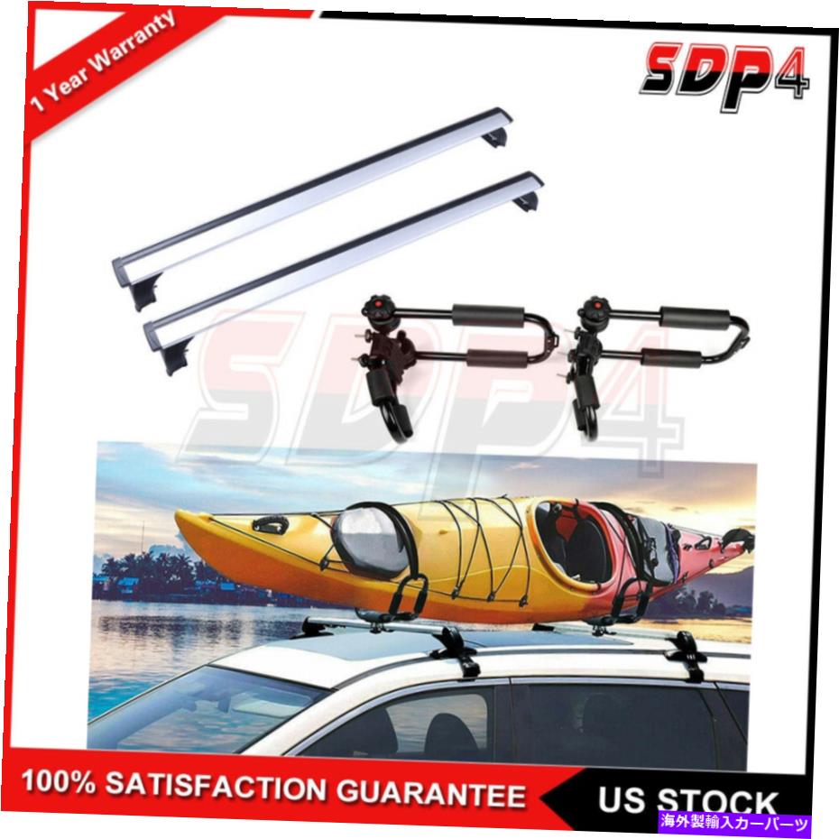 ルーフキャリア カートップクロスバー荷物キャリアルーフラック + 2xカヤックラック07-16アウディQ5 Q7 Car Top Cross Bar Luggage Carrier Roof Rack + 2x Kayak Rack For 07-16 Audi Q5 Q7【並行輸入品】