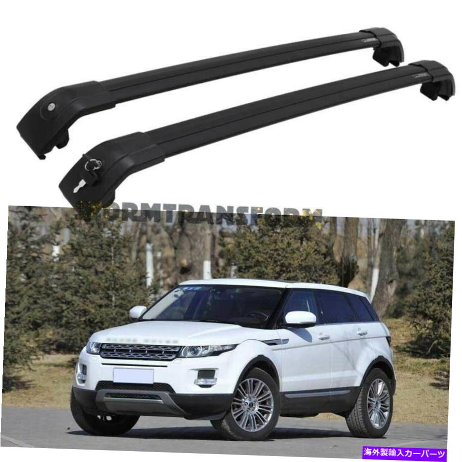 ルーフキャリア ランドローバーレンジローバーエヴォーク2011-2017ルーフラックレール用ブラッククロスバー Black Cross Bars For Land Rover Range Rover Evoque 2011-2017 Roof Rack Rails【並行輸入品】