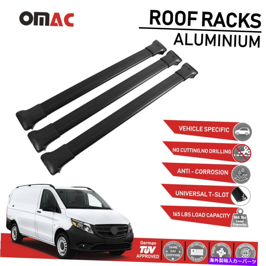 ルーフキャリア ルーフラッククロスバーメルセデス用荷物キャリアセットvito W447 2014-2022 Roof Rack Cross Bars Luggage Carrier Set for Mercedes Vito W447 2014-2022【並行輸入品】