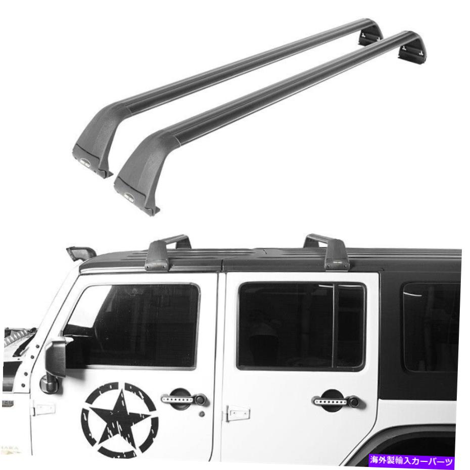 ルーフキャリア 2 PCSバールーフラッククロスサイドレール荷物フィットジープラングラーJL 18-22（黒） 2 Pcs Bar Roof Rack Cross Side Rail Luggage Fit Jeep Wrangler JL 18-22 (Black)【並行輸入品】