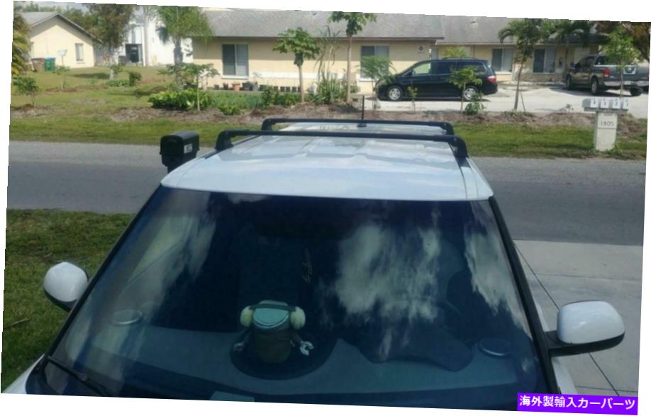ルーフキャリア スーパーキアソウルルーフラック工場固定ポイントクロスバー2014 15 16、ブラック用 FOR SUPER KIA SOUL ROOF RACK FACTORY FIXED POINT CROSS BAR 2014 15 16, BLACK【並行輸入品】