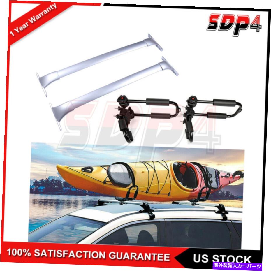 ルーフキャリア 14-2019のトップルーフラッククロスバー日産ローグ荷物キャリア + 2xカヤックラック Top Roof Rack Cross Bar For 14-2019 Nissan Rogue Luggage Carrier + 2x Kayak Rack【並行輸入品】